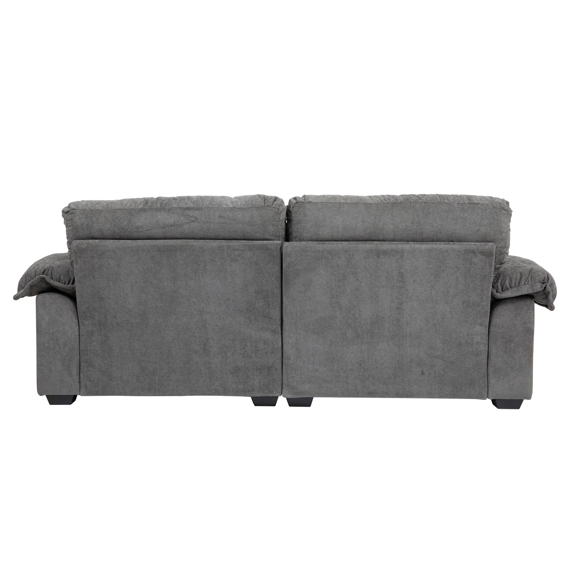 84" Chenille Recliner Sofa Small Sofa Loveseat Deep Seat Sofa Couch With 2 Throw Pillows & Memory Foam For Living Room Apartment Office Lounge Grey Grey Memory Foam Chenille,Upholstered 2 Seat