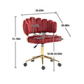 Coolmore Velvet Home Office Desk Chair, Modern Cute Computer Chair, Wheels Swivel Height Adjustable Swivel Task Chair For Home Office Wine Red Velvet Wine Red Primary Living Space Foam Velvet