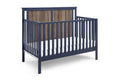 Connelly 4 In 1 Convertible Crib Midnight Blue Vintage Walnut Blue Brown Wood