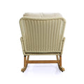 Contemporary Minimalist Ivory Wicker Rocking Chair With Soft Polyester Cushions And Durable Wooden Frame, Perfect For Indoor And Outdoor Spaces Like Patio, Balcony, Or Living Room Ivory Pe Rattan
