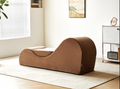 Solace Chaise Lounge Chair Relaxation, Ergonomic Design With Soft Yet Firm High Density Foam Core, Removable Machine Washable Cover, Brown Brown Polyurethane