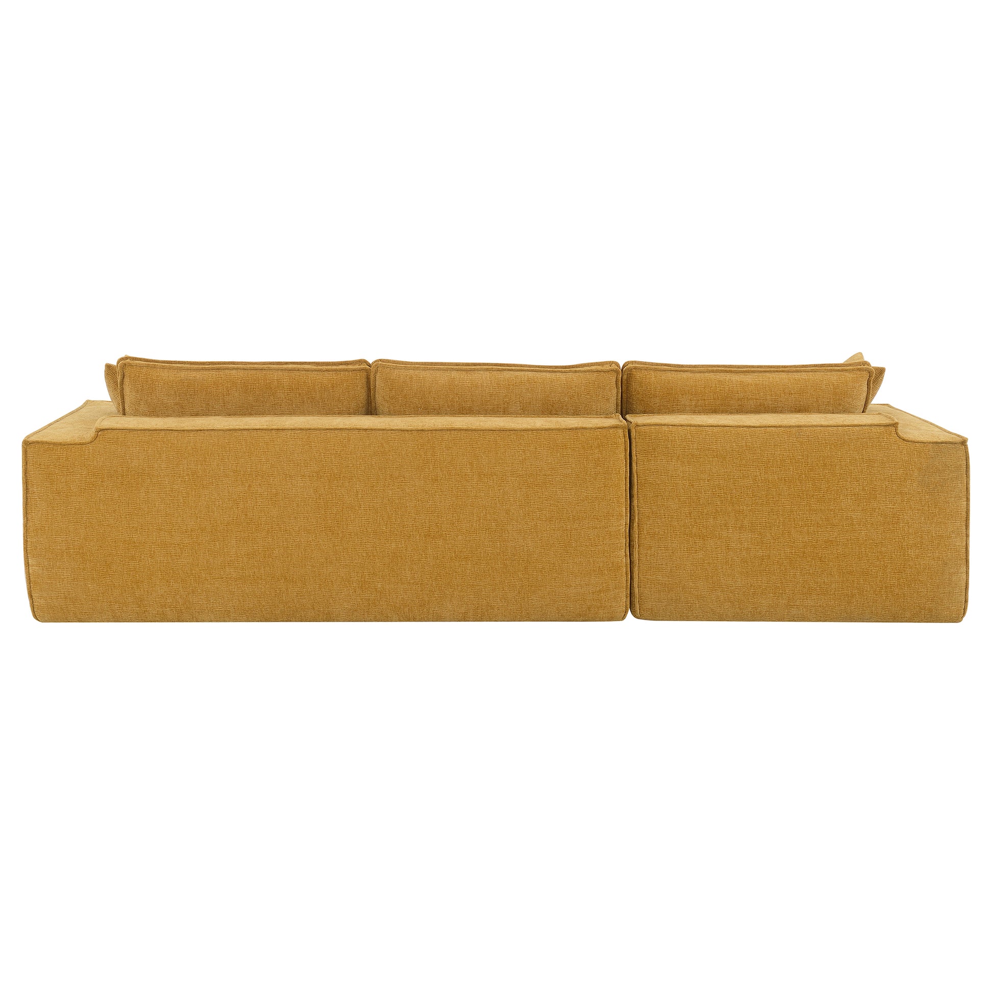 111.5*72"Minimalist Style Modular Sectional Sofa,Wrinkle Resistant Chenille Couch Set,L Shaped Sleeper Sofa Bed For Living Room,2 Pic Free Combination,No Assembly Require,3 Colors Yellow Chenille 4 Seat