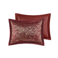 5 Piece Jacquard Bedspread Set With Throw Pillows Burdy King King Burgundy Cotton