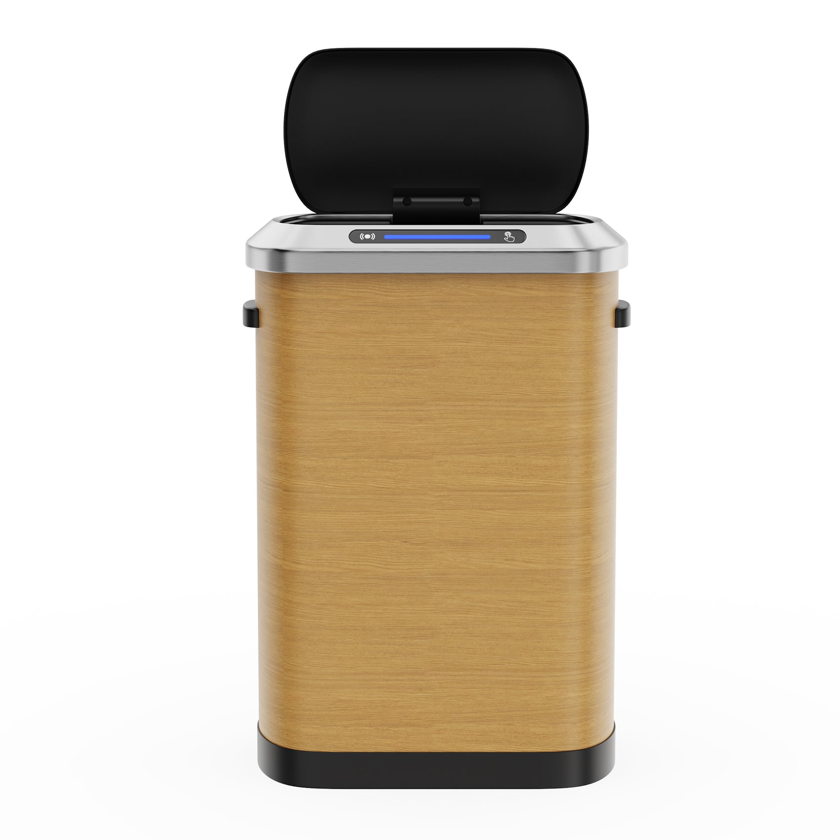 50L Smart Automatic Trash Cans Full Intelligent Sensor Wood Wood Steel