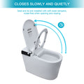 Smart Toilet With Bidet Built In, Auto Open & Close, Elongated Heated Seat, Foot Sensor Flush, Led Display, Warm Water Wash, Dryer, Night Light White Ceramic