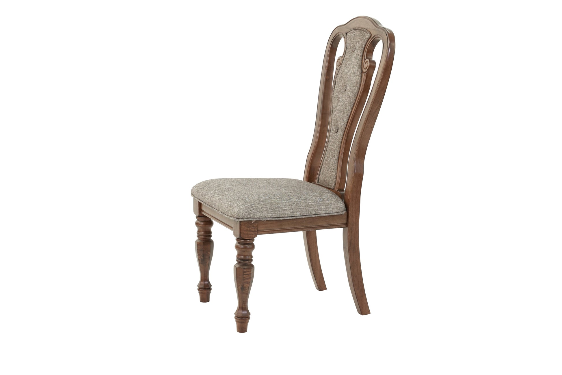 Set Of 2 Dining Chairs Upholstered Tufted Unique Design Chairs Back Cushion Seat Dining Room Brown Brown Dining Room Contemporary,Modern,Transitional Dining Chairs Solid Wood