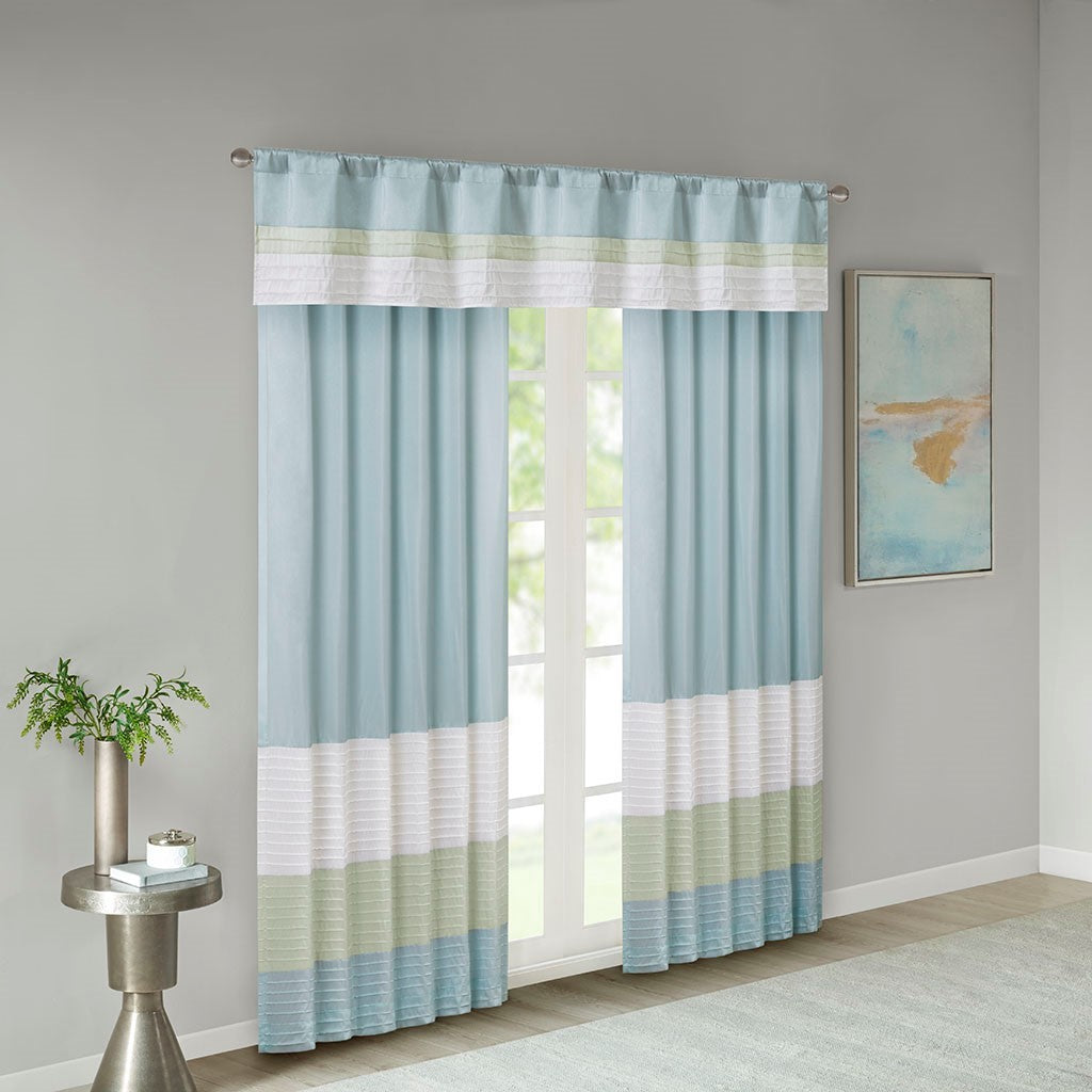 Polyoni Pintuck Curtain Panel Only 1 Pc Panel Multicolor Polyester