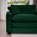 Corduroy 3 Seater Sofa With 1 Footrest, L Shaped Double Sofa With Ottoman For Small Living Rooms, Green Corduroy Sofa Green Corduroy 3 Seat
