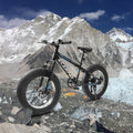 A20316 20 Inch Fat Tire Bike Adult Teen Full Shimano 7 Speed Mountain Bike, Dual Disc Brakes, High Carbon Steel Frame, Front Suspension, Mountain Dirt Bike, City Commuter City Bike, Fat Tire Bike Black Blue Without Durable Garden & Outdoor Iron