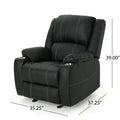 Glider Recliner With Steel Cup Holders Black Pu