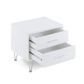 Contemporary 2 Drawers Wood Nightstand By Deoss, White White Mdf