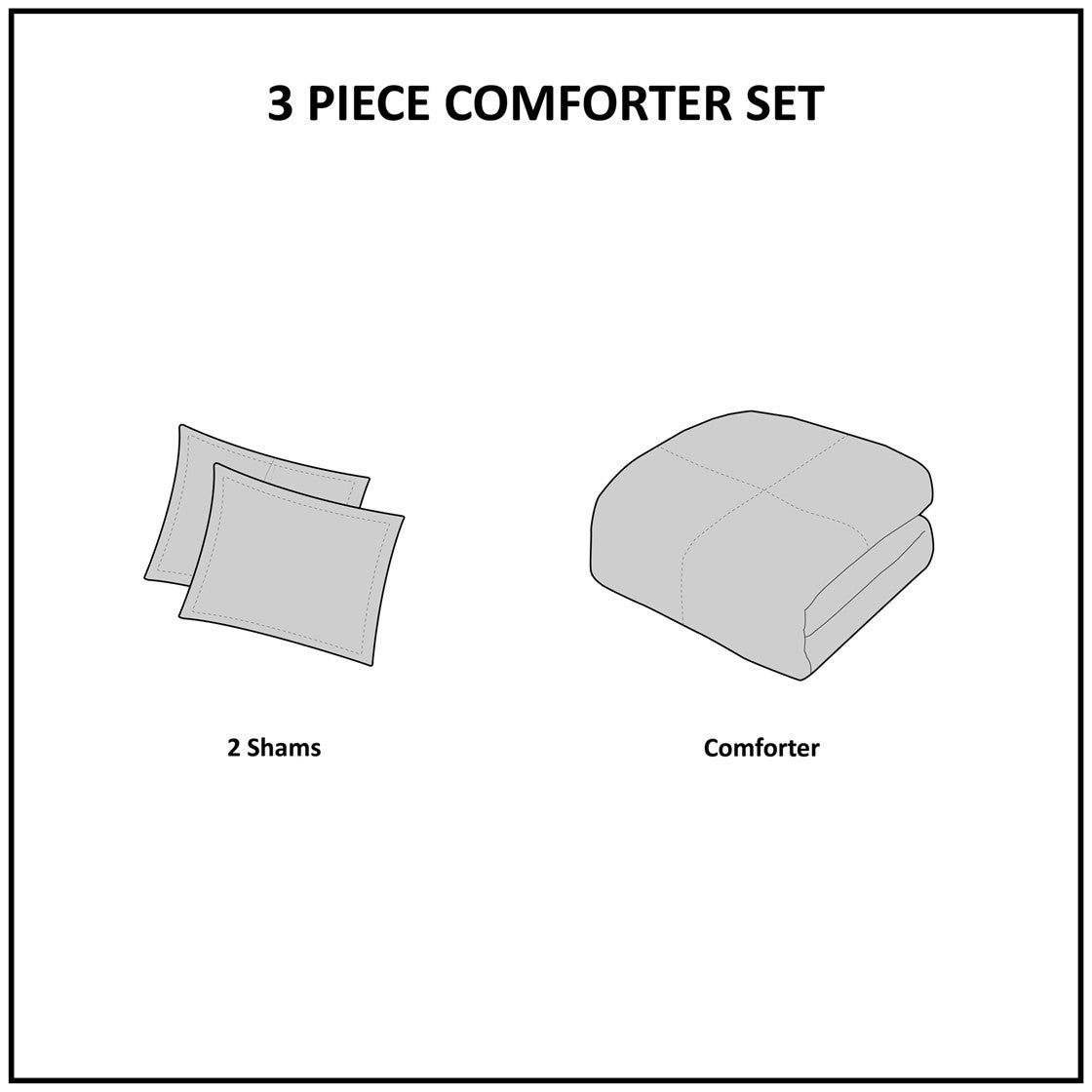 3 Piece Cotton Comforter Set With Chenille Tufting Gray Full Queen Queen Gray Cotton