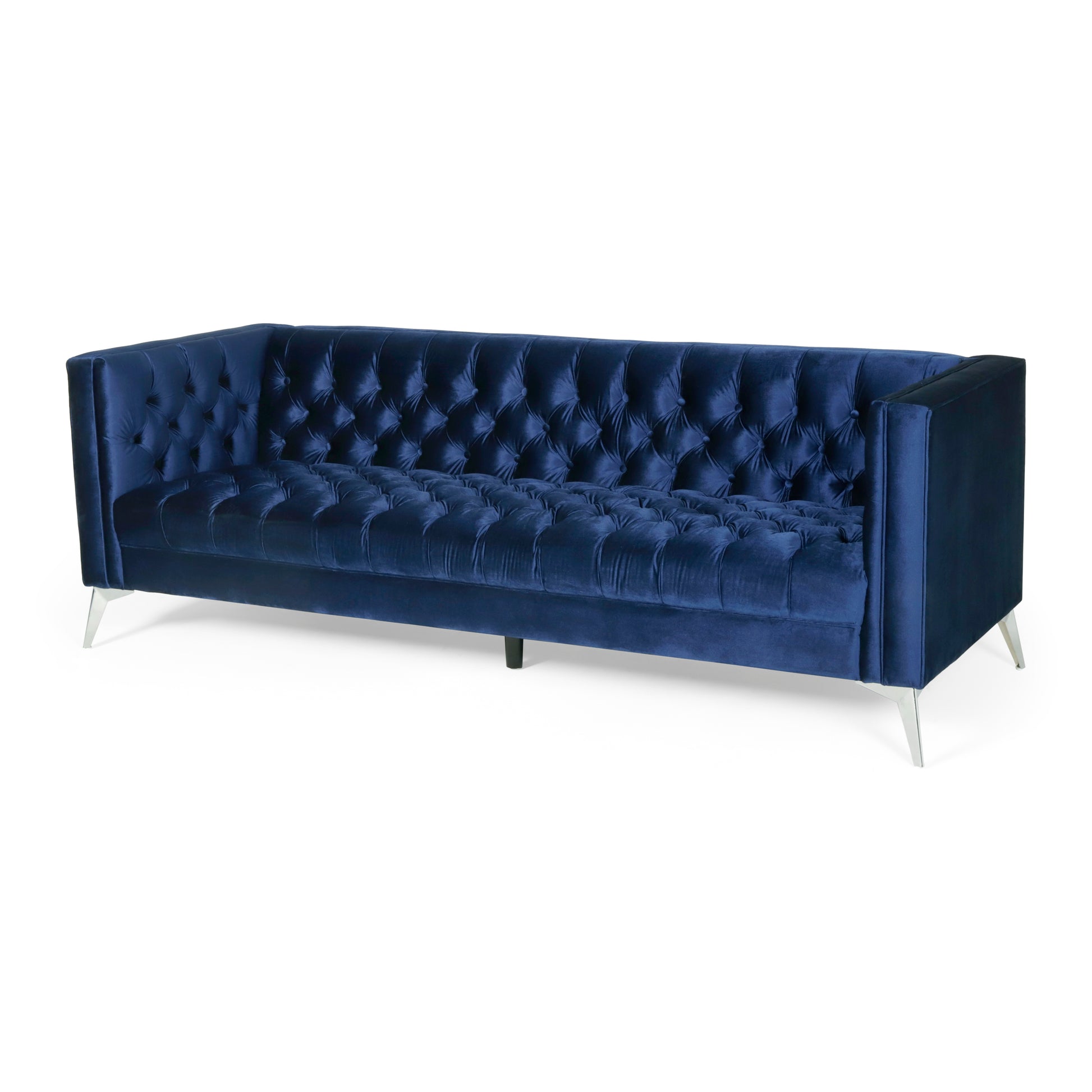 3 Seater Sofa Blue Fabric 3 Seat