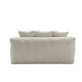 Coolmore Chenille 2 Seater Lazy Sofa With 5 Back Pillows,Comfy Sofa Deep Seat Couch For Living Room,Club White White Chenille 2 Seat