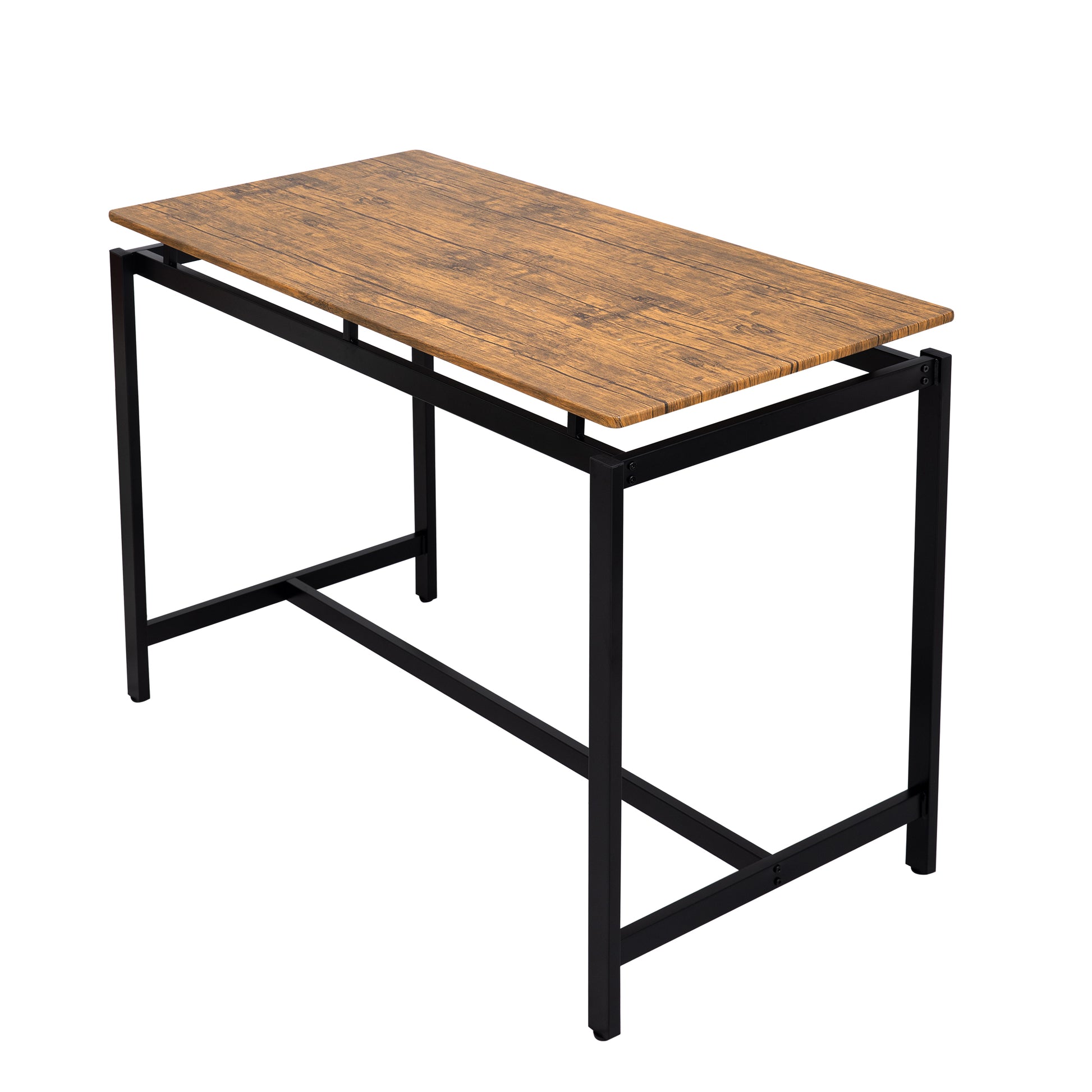 5 Piece Compact Bar Table Set With Table And Stools Modern Industrial Design, Space Saving Furniture For Dining Room And Breakfast Nook Brown Brown Mdf Steel