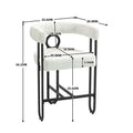 Coolmore Bar Stools Set Of 2, Modern Bar Stool With Back, Black Metal Frames, Upholstered Bar Stools For Kitchen Island, Pub, Club Beige Chenille Beige Foam Chenille