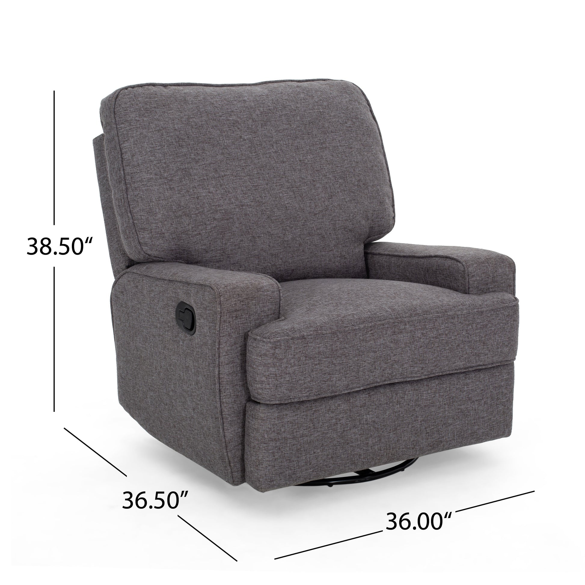 36" Wide Manual Standard Recliner Charcoal Fabric