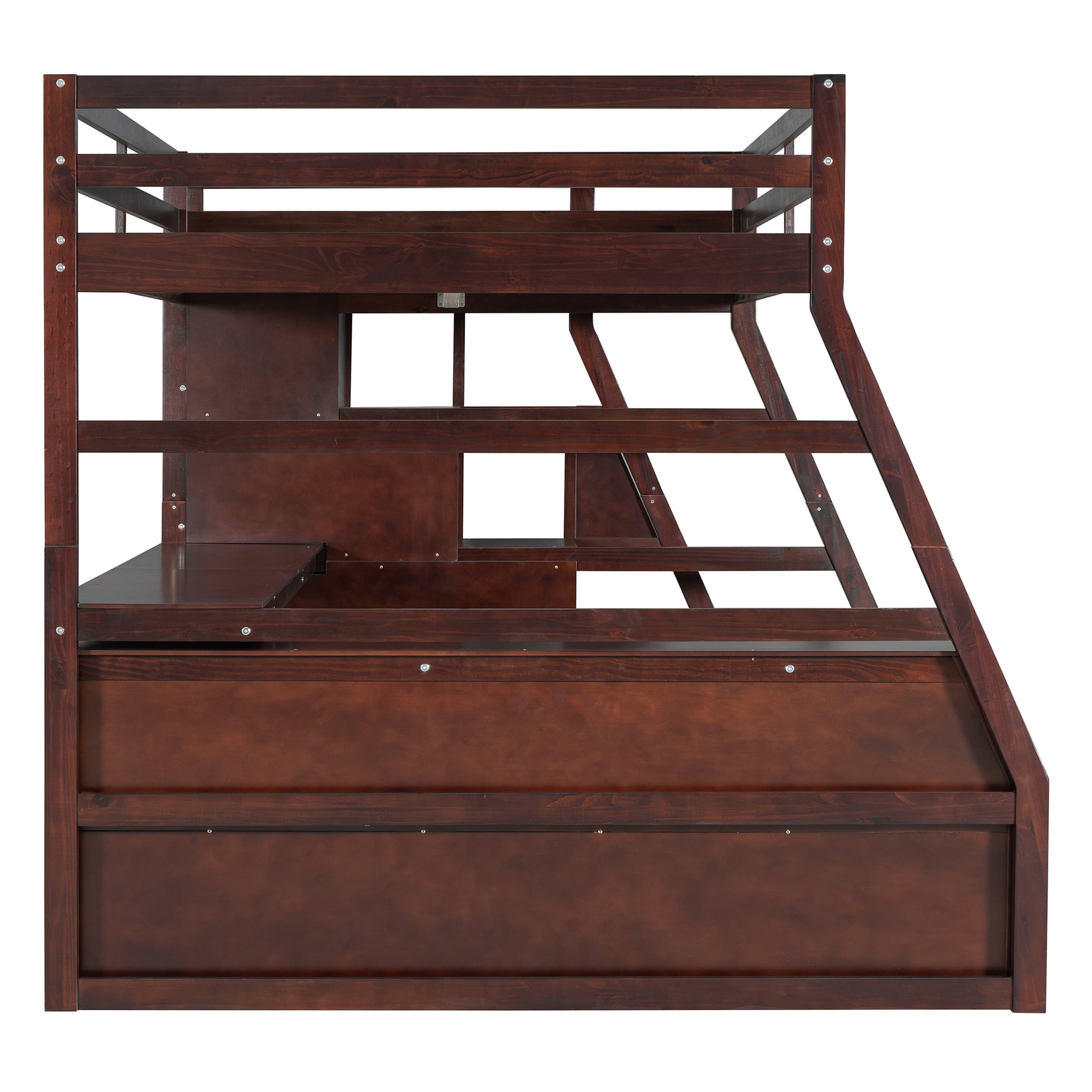 Full Size Loft Bed With 7 Drawers 2 Shelves And Desk Espresso Full Espresso Plywood