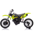 12V Kids Ride On Electric Toy Motorcycle,Rear Suspension,Twist Grip Throttle,Slow Start,Removable Training Wheels,Indie Music Box With Horn And Engine,Simulation Of Dirt Bike Modeling For Kids 3 8. Green 50 99 Lbs Polypropylene