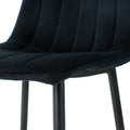 Indoor Black Velvet Dining Chair, Modern Kitchen Dining Chair With Cushion Back, Upholstered Side Chair With Black Coated Metal Legs, Family Kitchen Dining Room And Living Room Set Of 4 Metal Black