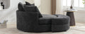 Orisfur. 360 Swivel Accent Barrel Chair With Storage Ottoman & 4 Pillows, Modern Chenille Leisure Chair Round Accent For Living Room, Gray Gray Foam Chenille