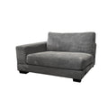 Bella Grey Corduroy Right Facing 2 Piece Sectional Grey Wood Corduroy 3 Seat