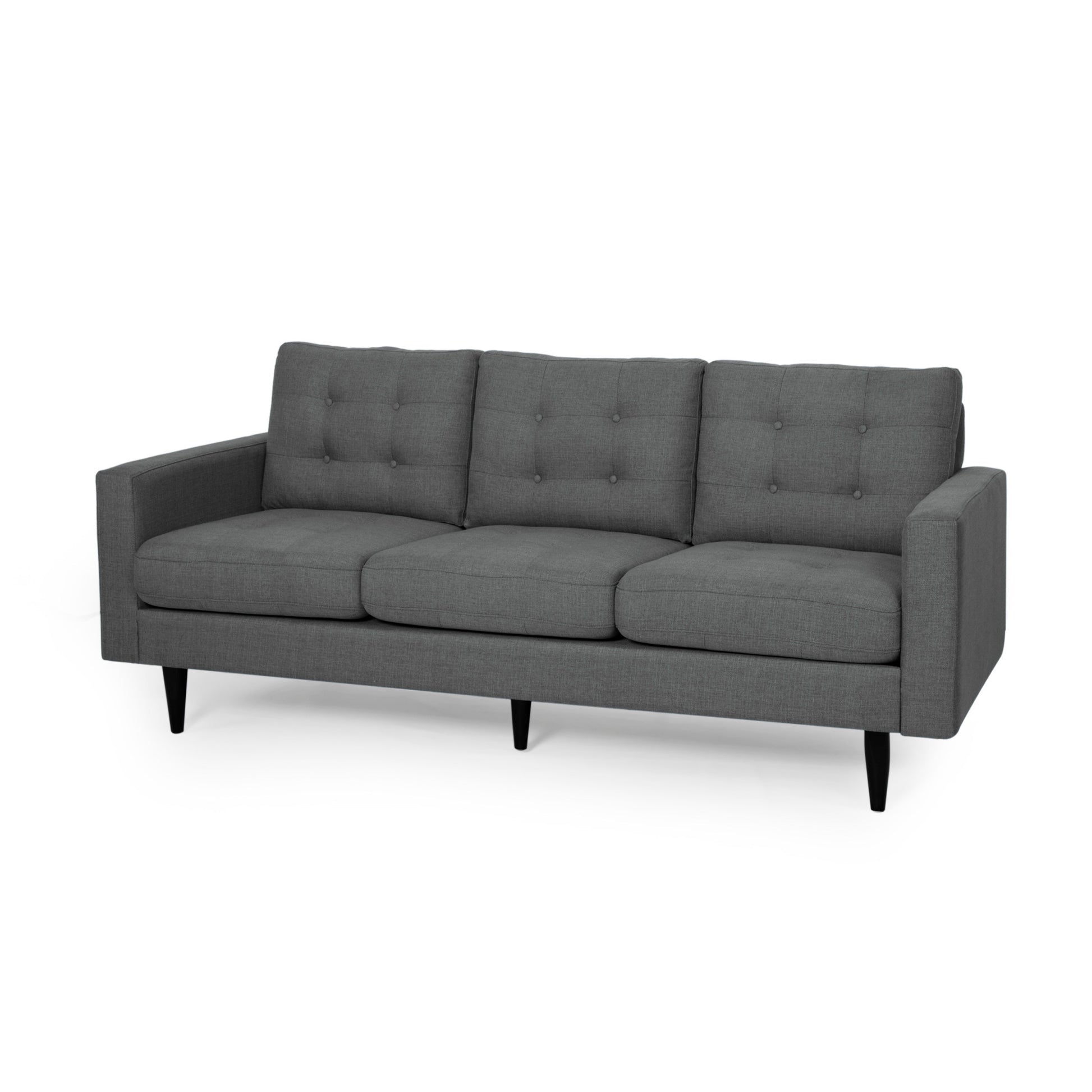 3 Seater Sofa Dark Grey Fabric