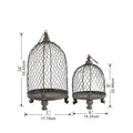 Set Of 2 Phineas Hanging Wire Mesh Candle Holders, L: D7X13