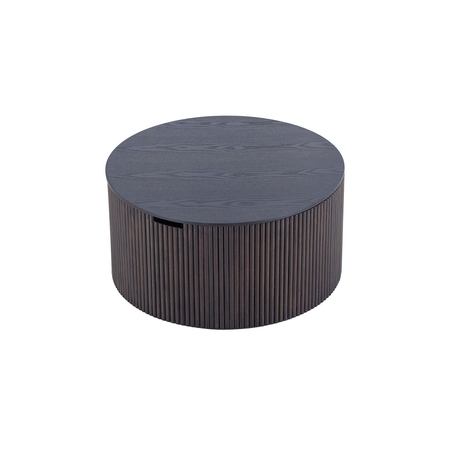 Handmade Round Coffee Table Side Table End Table, Fraxinus Mandshurica Mdf, Smoky Color, 27.55Inch *13.77Inch Smoke Primary Living Space Artsy Round Mdf