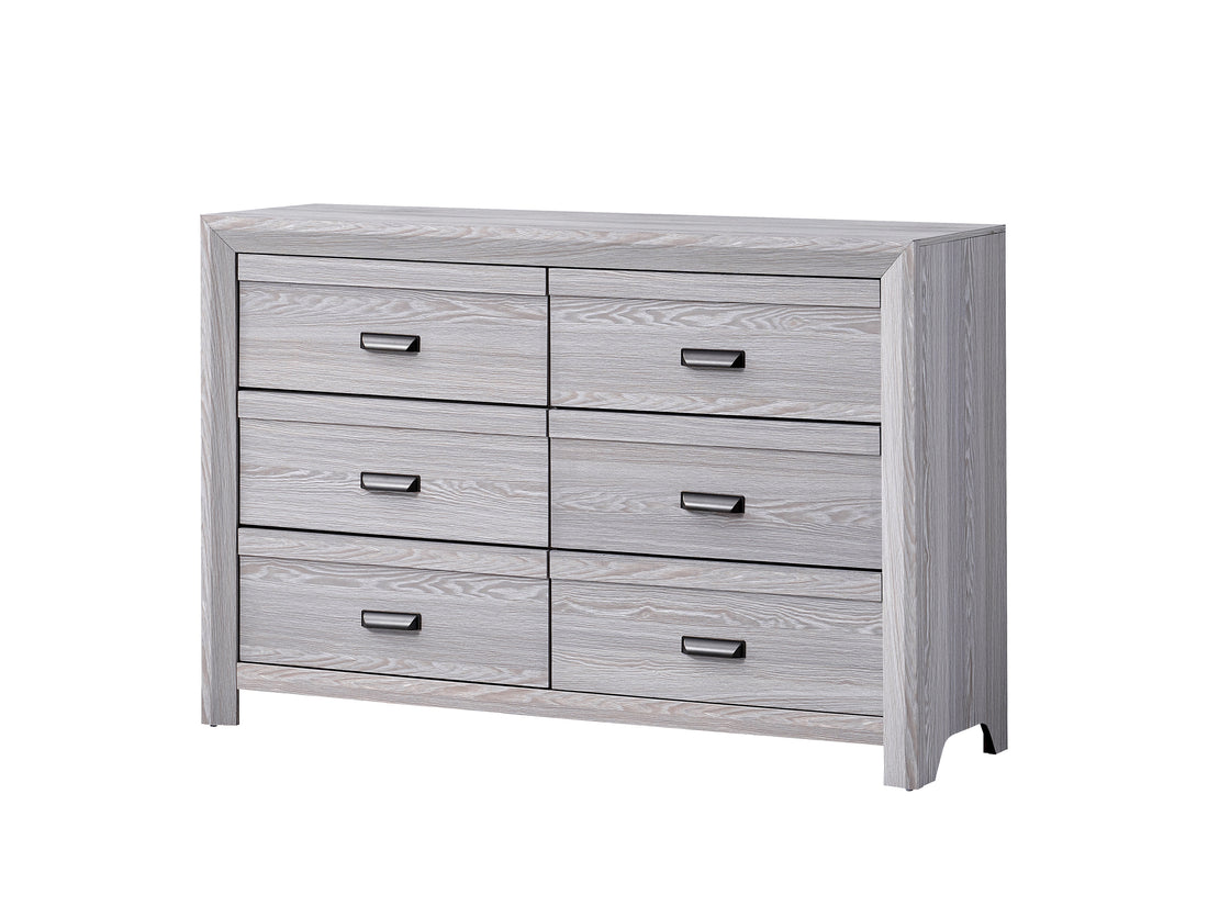 1Pc Contemporary Six Drawers Dresser Gray Driftwood Finish Rustic Finish Bedroom Wooden Furniture Gray Bedroom Contemporary,Rustic Wood