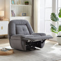 Video 360 Degree Corduroy Swivel Upholstered Manual Recliner Chair,Theater Recliner Sofa,Nursery Glider Rocker For Living Room Grey Corduroy