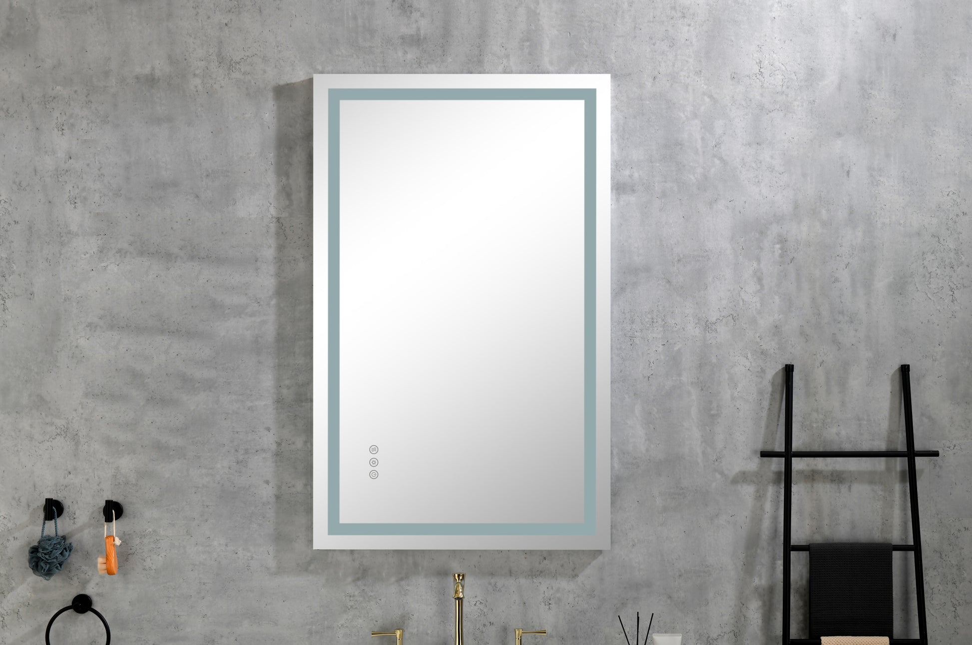 Led Bathroom Mirror 40 "X26" With Front And Backlight, Large Dimmable Wall Mirrors With Anti Fog, Memory, 3 Colors, Led Vanity Mirror White Aluminium