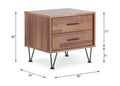 Deoss Walnut Finish Accent Table Walnut Synthetic Wood