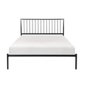 Metal Frame Queen Platform Bed Black Finish Angle Headboard Bedroom Furniture 1Pc Box Spring Not Required Queen Black Metal Bedroom Farmhouse,Mid Century Modern,Modern,Transitional Metal