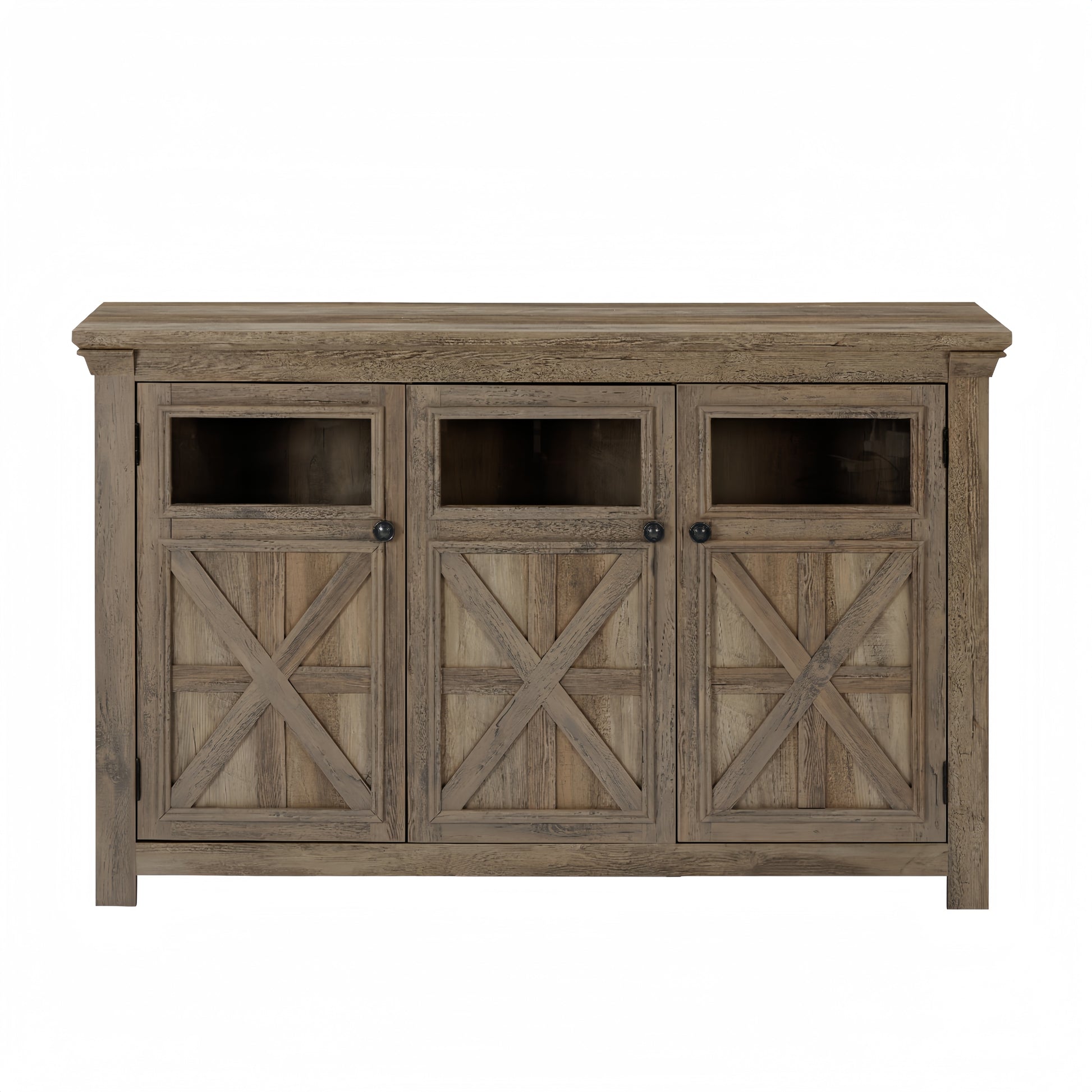 3 Doors Cabinet Large Buffet Sideboard Cabinet, Bar Wine Cabinet For Entryway Living Room Buffet Cabinet Table Coffee Bar Wine Bar Large Storage Space Cabinet For Dining Room Gray Wash Gray Wash Mdf