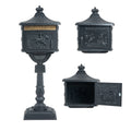 Mailbox Cast Aluminum Black Mail Box Postal Box Security Heavy Duty Black Aluminium