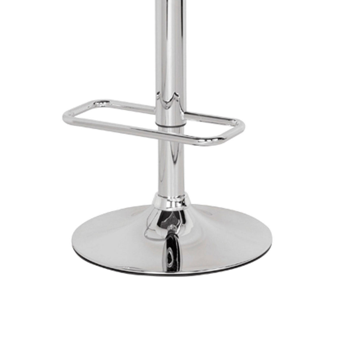 26 Inch Acrylic Adjustable Barstool, Chrome Pedestal Base, Gray Gray Metal