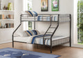 Caius Gunmetal Finish Twin Xl Queen Bunk Bed Gunmetal Metal