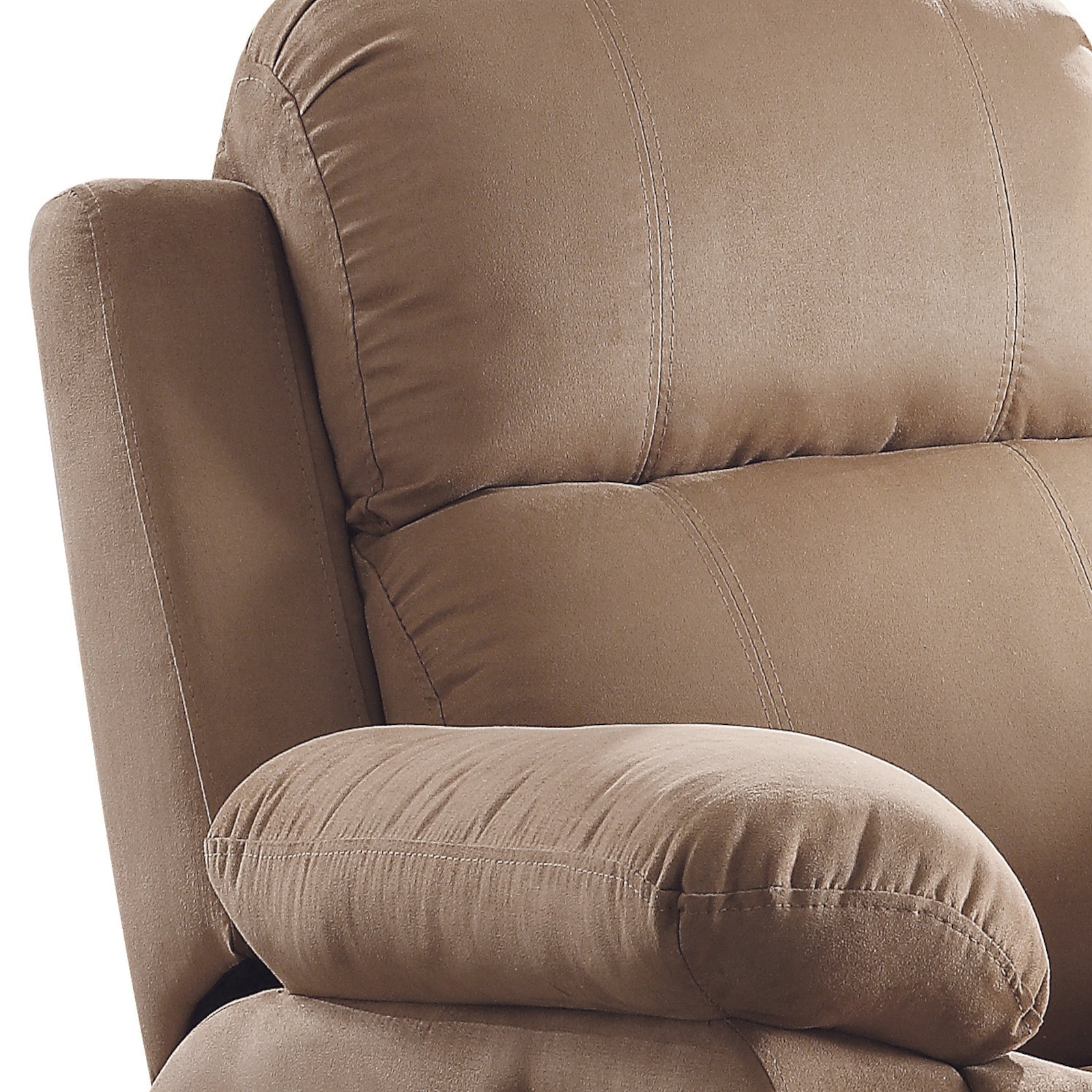 Brown Recliner With Pillow Top Arm Brown Microfiber Manual Handle Metal Primary Living Space Tight Back Handle Pillow Top Arms Wood Fabric