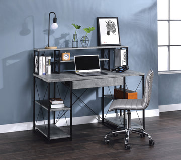 Amiel All Purpose Gray Finish Writing Desk Gray Synthetic Wood