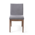 Dining Chair Set Of 2 Dark Grey Fabric