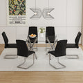 Table And Chair Set.Large Minimalist Rectangular Glass Dining Table For 6 8 With 0.39