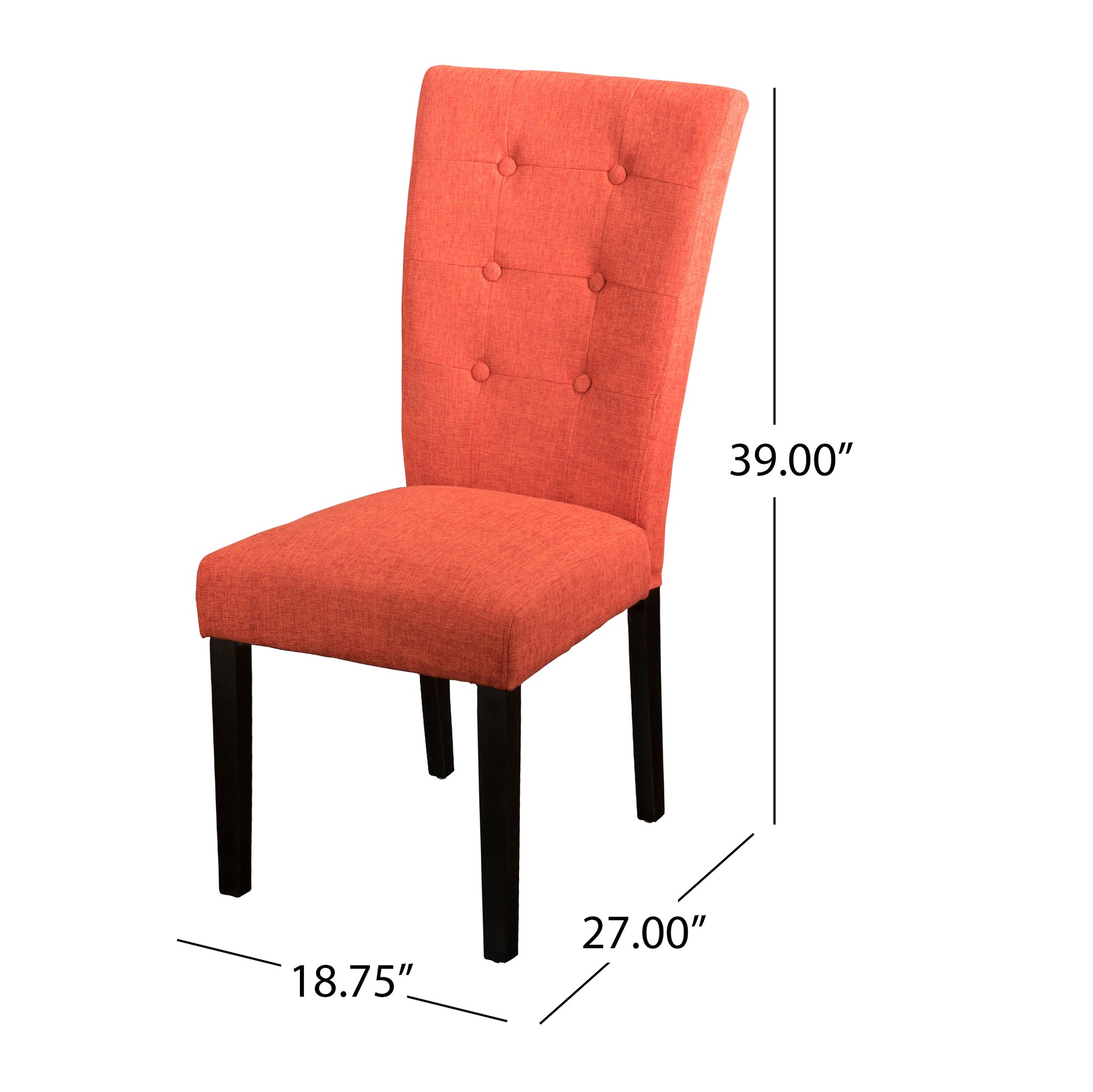 Angelina Kd Tufted Dining Chair Orange Velvet