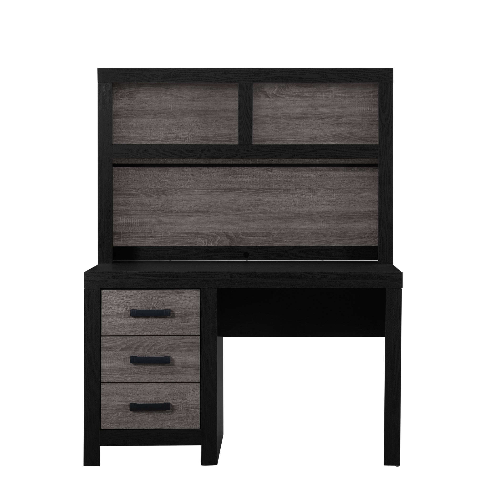 Soluto Grey Black Desk Black Gray Solid Wood Mdf