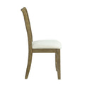Karsen Beige Linen & Rustic Oak Finish Side Chair Set Of 2 Beige,Oak Linen,Synthetic Wood