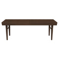 Mia Mid Century Modern Solid Wood Bench Dark Brown Brown Mid Century Modern Rubberwood Solid Wood