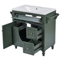 30'' Bathroom Vanity With Top Sink, Modern Bathroom Storage Cabinet With 2 Drawers And A Tip Out Drawer, Single Sink Bathroom Vanity Same As N710S130001F Green Bathroom Modern Solid Wood Mdf Resin