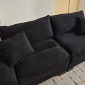 Corduroy Sofa Sleeper Couch Loveseat Sofa With Pillows Comfy Upholstered Deep Seat Sofa For Bedroom,Living Room,Apartment,Office,Dorm Black Corduroy Black Foam Upholstered 2 Seat