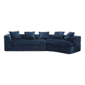 Coolmore Boucle Sofa 3 Seater For Living Room Oversized Comfy Sofa Unique Double Seat And Corner Construction For Apartment, Office Left Hand Facing Navy Navy Primary Living Space Foam Boucle 3 Seat