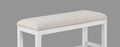 1Pc Transitional White Finish Fabric Upholstered Counter Height Dining Bench White Wood Fabric